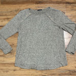 Pink Clover  Luna Patch Knit Top Gray/Brown Women's XXL Light‎ Sweater Buttons Photo 0