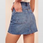 Reformation Jeans Cherry Denim Raw Hem Mini Skirt Button Fly Colorado Wash Sz 29 Photo 2