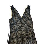 Sundance Champs De Fleur Lace Ruffle V-Neck Black Maxi Boho Dress Womens LARGE Photo 4