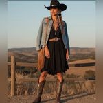 ZARA  dress in size small NWT black color style it in many ways bohemian, western Photo 1