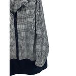 Talbots  3X Black White Houndstooth Button Top Roll Tab Sleeve Semi Sheer Tunic Photo 4