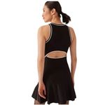 Anthropologie NWT Sleeveless Pointelle Sweater Dress Size MP Black & White Flare Photo 2