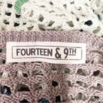 Fourteen & 9th Color Block Crochet Cropped Bell Sleeve Sheer Open Knit Festival Top Size Medium Photo 7