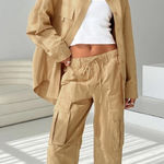 Princess Polly  NEW Bilbury Cargo Pants Caramel‎ US 0 Bella Hadid Streetwear Photo 0