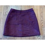 Old Navy Burgundy faux suede pocket front mini skirt 8 Photo 1