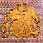 BROWN SILKY BUTTON UP DRESS SHIRT Photo 0