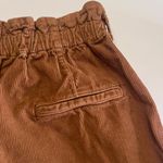 ZARA High Waisted Paper Bag Button Fly Corduroy Ankle Pants Toffee Brown Size 2 Photo 10