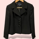 Evan Picone Classic vintage 90s  black 3 chunky button blazer wide collar Photo 0