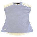 Adidas  primeblue size small lavender front longer white back cap sleeves GUC Photo 0