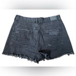 American Eagle Black Distressed Deconstructed Western Grunge Moto Denim Shorts Photo 1