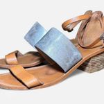 Madewell  Warren Metallic Silver Leather Block Heel Sandal Photo 0
