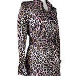 Joan Rivers Trench Coat Belted Classic Pink Leopard Multi Women’s Size Small Photo 1