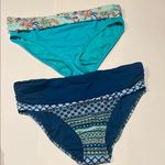 Ellen Tracy 🇺🇸 NWOT blue boho swim trunk bikini bottoms bathing suit size 10 Photo 0
