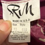 Rim vintage Hawaiian burgundy and beige ruffled dress size 12 Photo 1