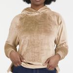 Member's Mark Women's Plush Velour Hoodie Side Slits Raglan Sleeve Sz L Tan Size L Photo 0