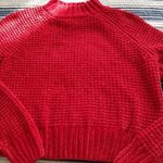 H&M Divided  Womens Red Velvet Yarn Crop Sweater Long Sleeve Mock Neck Top Sz S Photo 0