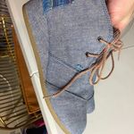 Toms  Women's Size 5 Desert Wedge botties Blue Chambray Aztec Boho Western Photo 2