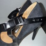 L.A.M.B. . | Nadeen Black Suede Stiletto Pumps with Adjustable Ankle Strap Photo 6