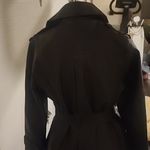 Max Studio MAX STUDIOS FAUX LEATHER BROWN LONG DOUBLE BREASTED BELTED TRENCH COAT SIZE M Photo 6