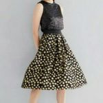 Ronni Nicole NWT, Special Occasion Black and Gold Metallic Dot Tulle Skirt, Sz 6 Photo 0