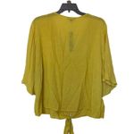 Unique spectrum Sz 3X Yellow Flared sleeve tie front lace embellishment NEW. Photo 4