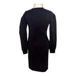 Love moschino Women's Black Logo Glitter Puff Sleeve Mini Dress Size 38 Photo 2