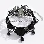 Gothic Retro‎ Style Black Flower Lace Anklet Photo 3