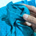 Vintage silk self tie blouse size 6 J.Raymond in green lagoon :Box H: Photo 13