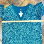 st. john's bay St. John’s Bay Turquoise Paisley Floral 3/4 Sleeve Top 1X Photo 6