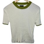 Abercrombie & Fitch NEW  White Green Knit Short Sleeve Sweater Top Womens Size M Photo 0