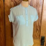 Vintage 80s dressy baby blue blouse Photo 7