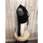 Windsor Black Mesh Long Sleeve Tie Front Crop Top Size M Photo 2
