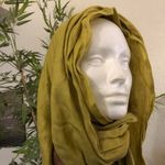 Absolutely stunning pristine olive green Indian made boho scarf with fringe tassel details. Can be worn as a scarf or top Photo 0