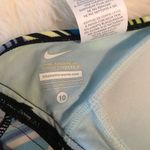 Nike Halter Tankini Swim Top Empire Waist Blue Green Black White Stripe L 10 Photo 7