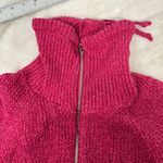 Jones New York  SPORT Zip Up Cable Knit Sweater Womens Medium Pink Warm Cozy Photo 4