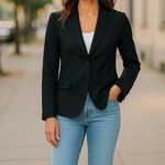 NWT Five Four Nomad Blazer In Navy Blue Casual Nylon Fabric Stretch Snap Front M Size M Photo 8