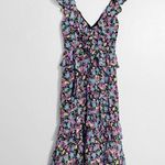 Amur Evita Silk Floral Tiered Midi Dress Photo 5