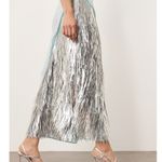 ARRANGE embellished shard panel halterneck maxi dress in light blue Size 8 Photo 1