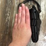 Y2K Woven Faux Leather Shoulder Bag with Gold Chain Strap Black Photo 10