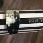 Black and white stripe Women’s hard sided hand clutch Photo 9