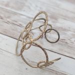 Vintage Bracelet Chunky Gold Tone Circles Photo 5