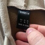 SheIn t-shirt colorblock hoodie sweatshirt tan brown Photo 3