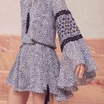 Alexis  LANELLE PRINTED LONG-SLEEVE MINI DRESS IN BLUE sz M Photo 0