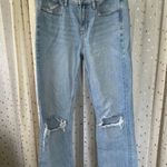 American Eagle 100% Cotton Distressed Light Wash Ripped 90s Bootcut Denim Jeans Photo 1