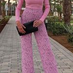 ZARA FLORAL PRINTED FLARED PANTS A-Line Hem PINK COLOR SIZE XS NWT Photo 1