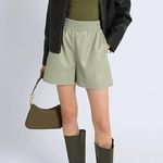 Topshop NWT Sage Green Bermuda Shorts in pleather Photo 3