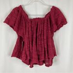 Free People | Thrills & Frills Raspberry Off The Shoulder Top NWT M Photo 7