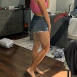 High Rise Stretchy Jean cut off Shorts Size 4 Photo 7