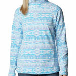 Columbia  Glacial IV Womens S Print Half Zip Fleece Pullover Serenity 80s Stripe Photo 0