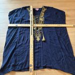 Lilly Pulitzer  Chai Caftan Cover Up Navy Gold Embroidered Size XXS/XS Photo 3
